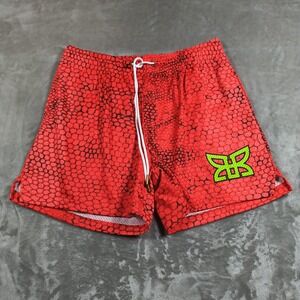 Ryoko Rain Shorts Men XL Red Black Snake Print Mesh Athletic Streetwear Tropical